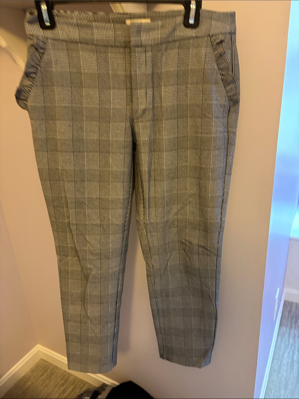 Maison Jules Gray Glen Plaid Cropped Pants